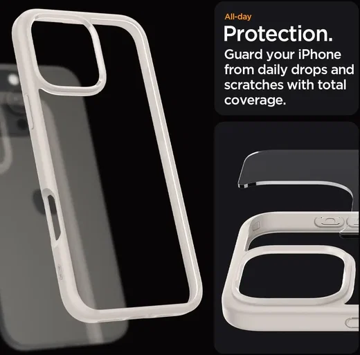 Spigen Ultra Hybrid Apple iPhone 16 Pro Max Hoesje Back Cover Titanium afbeelding 3