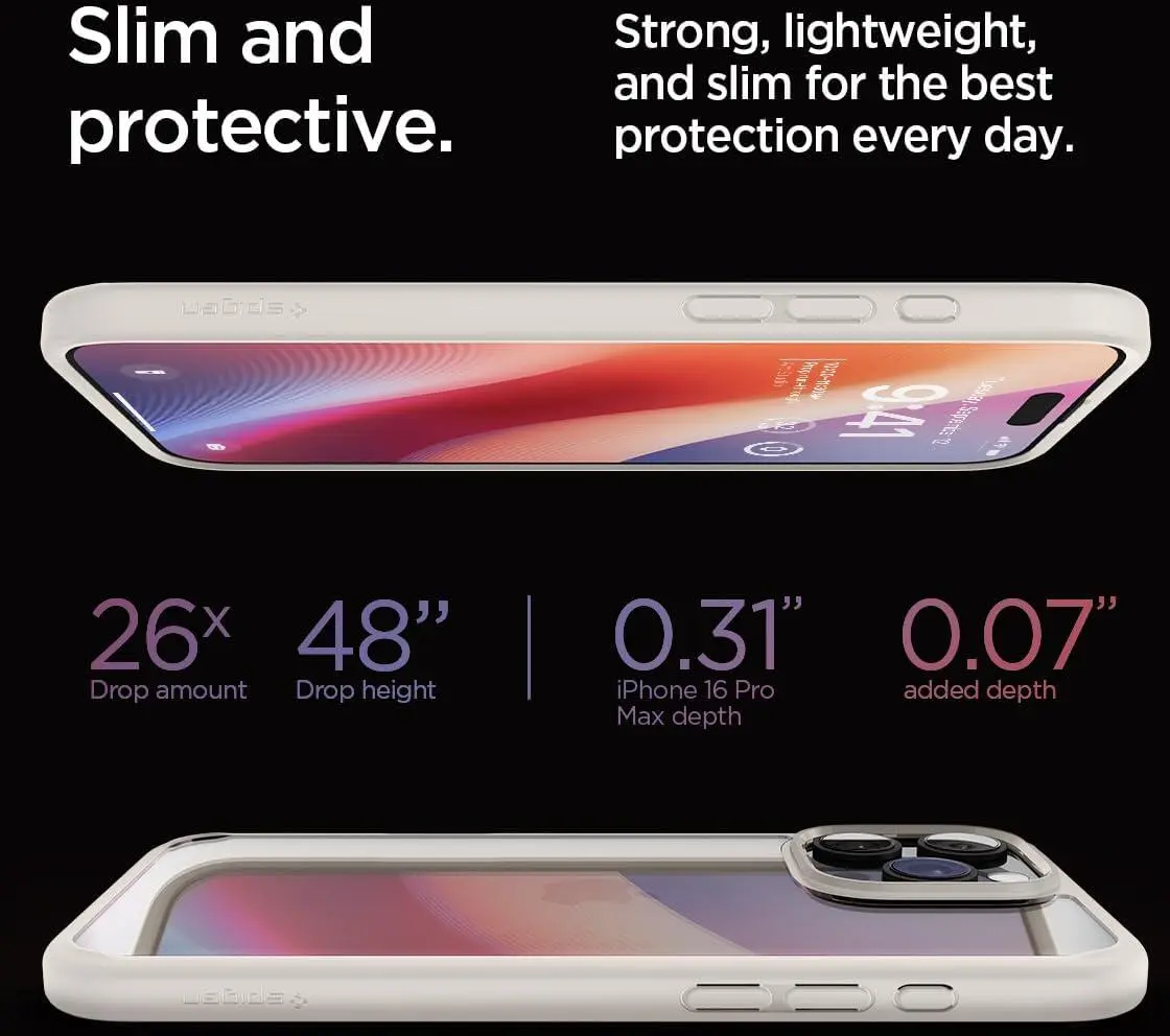 Spigen Ultra Hybrid Apple iPhone 16 Pro Max Hoesje Back Cover Titanium afbeelding 7