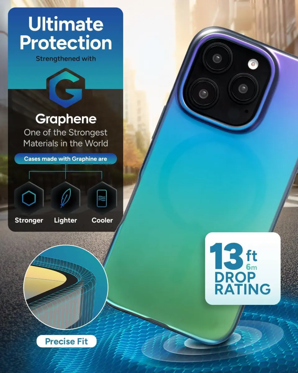 ZAGG Milan Snap iPhone 16 Pro Hoesje MagSafe Back Cover Groen Paars afbeelding 5