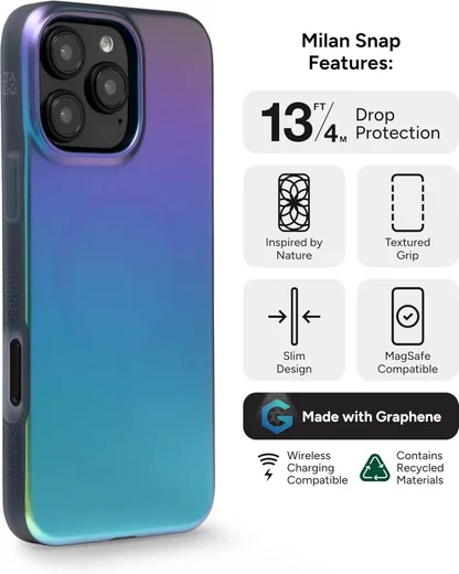 ZAGG Milan Snap iPhone 16 Pro Max Hoesje MagSafe Back Cover Groen Paars afbeelding 2