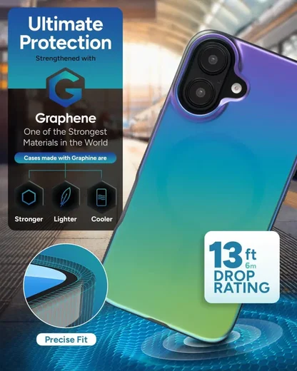 ZAGG Milan Snap Apple iPhone 16 Hoesje MagSafe Back Cover Groen Paars afbeelding 5
