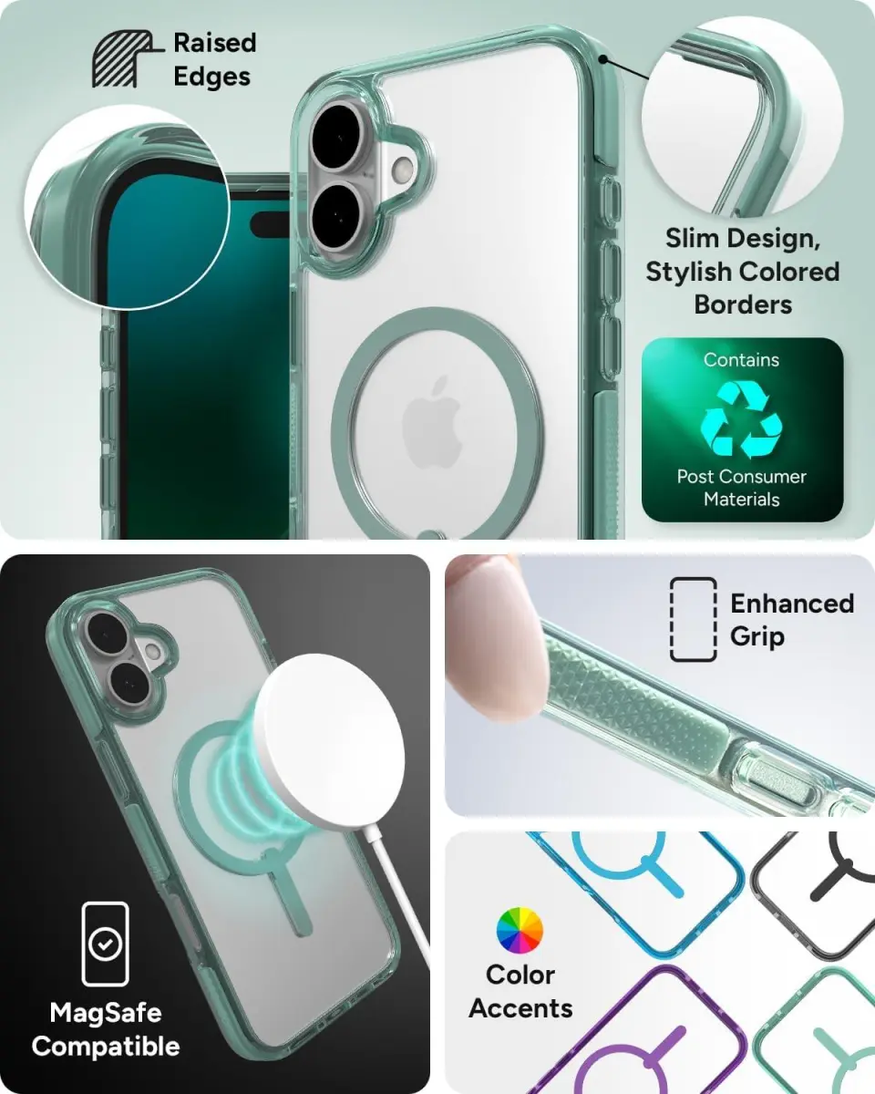 ZAGG Santa Cruz Snap Apple iPhone 16 Plus Hoesje MagSafe Back Cover Groen afbeelding 4