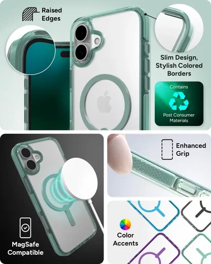 ZAGG Santa Cruz Snap Apple iPhone 16 Plus Hoesje MagSafe Back Cover Groen afbeelding 4