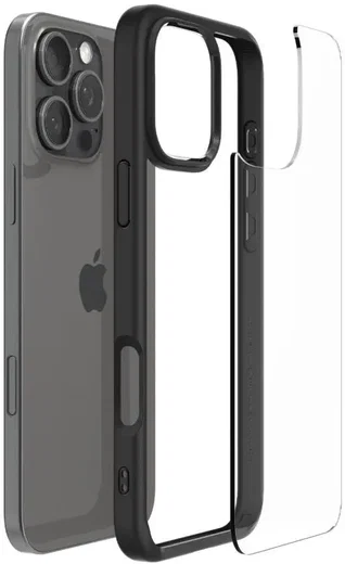 Spigen Crystal Hybrid Apple iPhone 16 Pro Max Hoesje Back Cover Zwart afbeelding 2