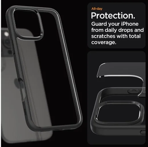 Spigen Crystal Hybrid Apple iPhone 16 Pro Max Hoesje Back Cover Zwart afbeelding 4