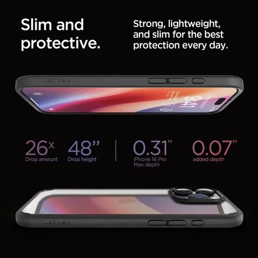 Spigen Crystal Hybrid Apple iPhone 16 Pro Max Hoesje Back Cover Zwart afbeelding 7