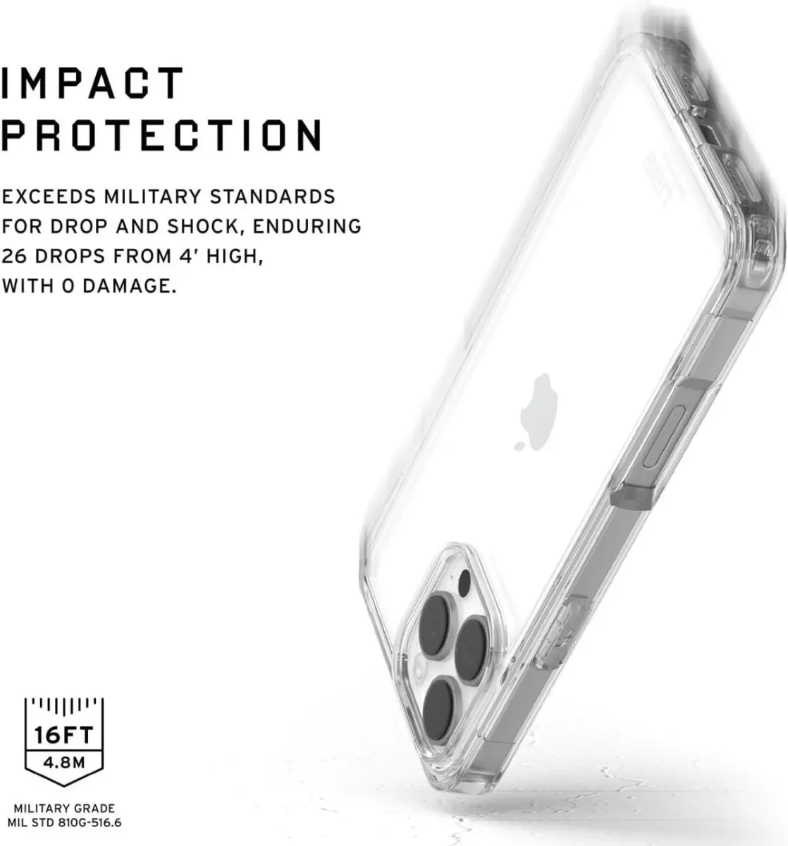 Urban Armor Gear Plyo Apple iPhone 16 Pro Hoesje Back Cover Transparant afbeelding 3