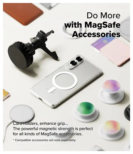 Ringke Fusion Magnetic Samsung Galaxy S25 Edge Hoesje MagSafe Transparant afbeelding 7