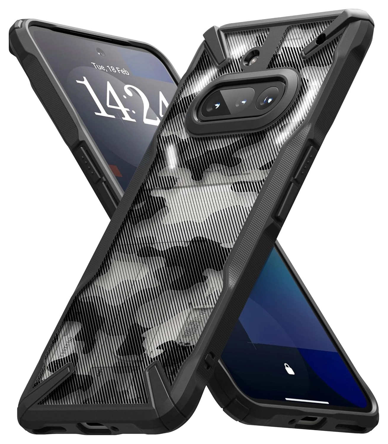 Ringke Fusion X Nothing Phone (3a) Hoesje Back Cover Camo Zwart afbeelding 1