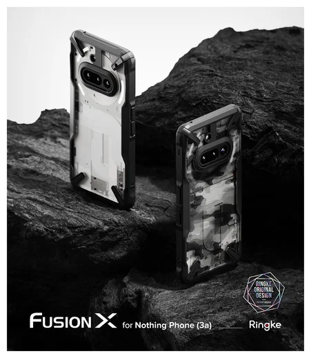 Ringke Fusion X Nothing Phone (3a) Hoesje Back Cover Camo Zwart afbeelding 10