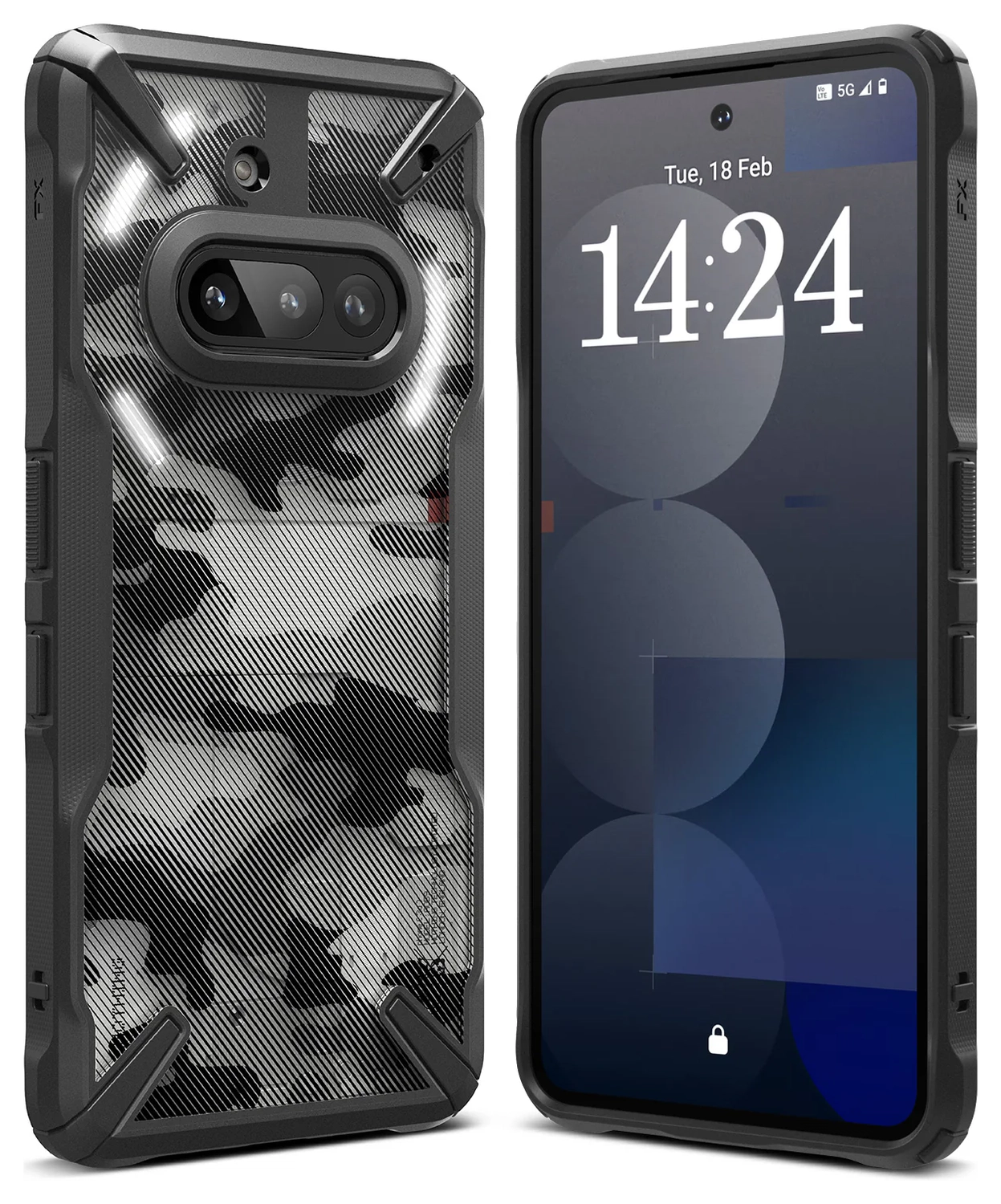 Ringke Fusion X Nothing Phone (3a) Hoesje Back Cover Camo Zwart afbeelding 2