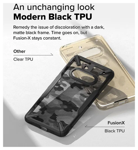 Ringke Fusion X Nothing Phone (3a) Hoesje Back Cover Camo Zwart afbeelding 8