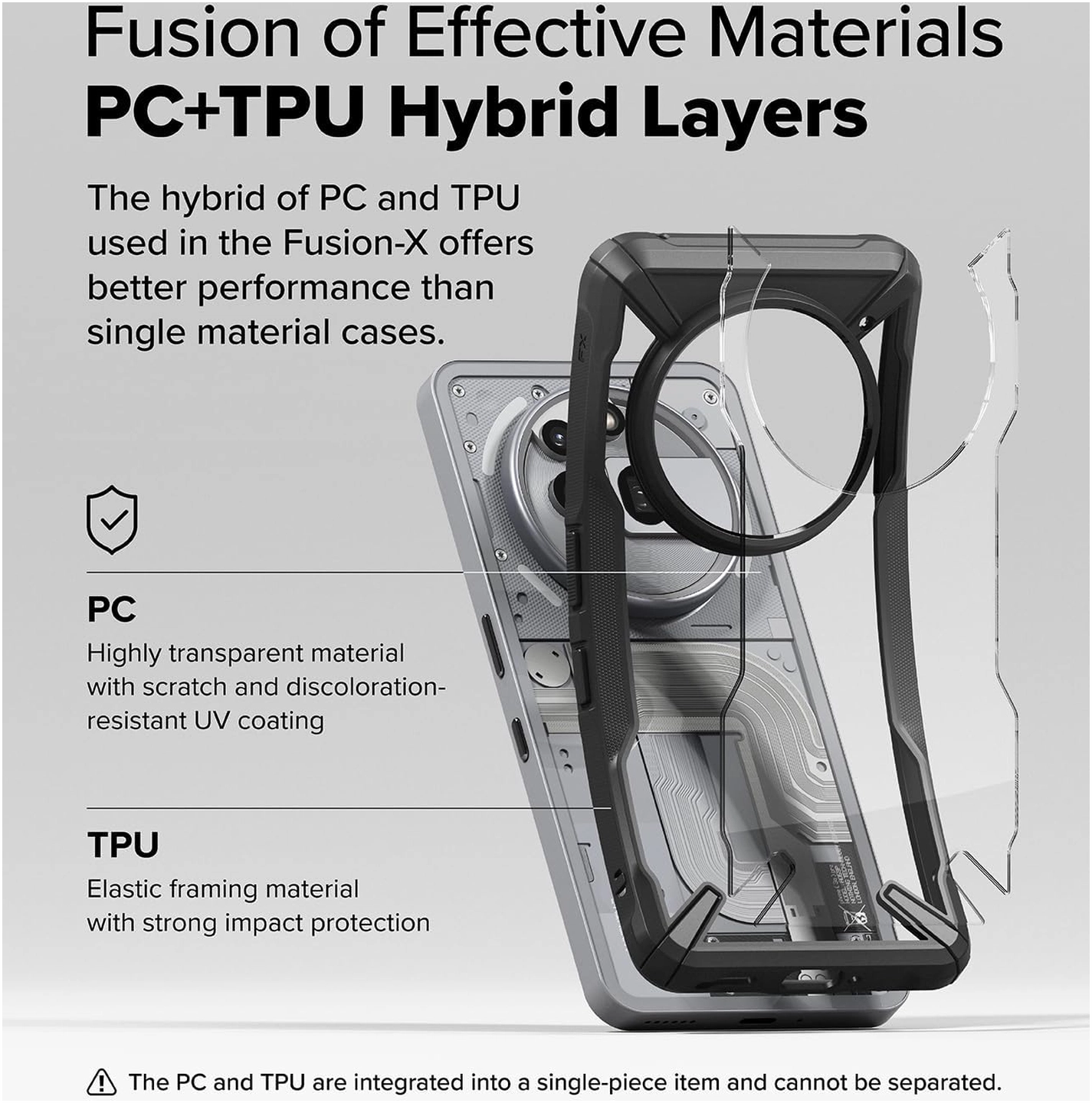 Ringke Fusion X Nothing Phone (3a) Pro Hoesje Back Cover Zwart afbeelding 4