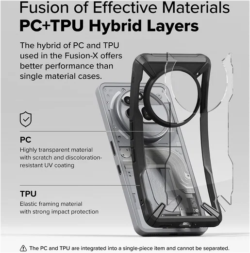 Ringke Fusion X Nothing Phone (3a) Pro Hoesje Back Cover Zwart afbeelding 4