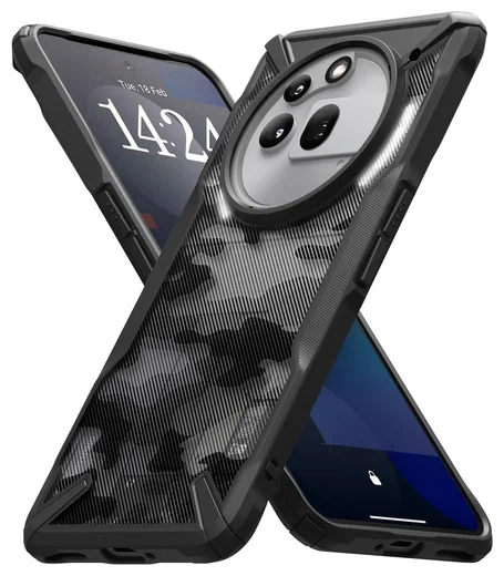 Ringke Fusion X Nothing Phone (3a) Pro Hoesje Back Cover Camo Zwart afbeelding 1