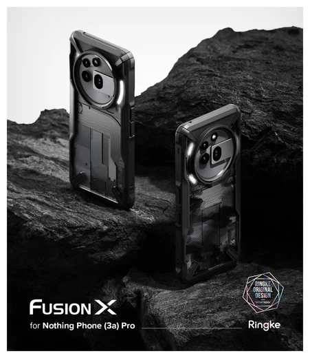 Ringke Fusion X Nothing Phone (3a) Pro Hoesje Back Cover Camo Zwart afbeelding 10