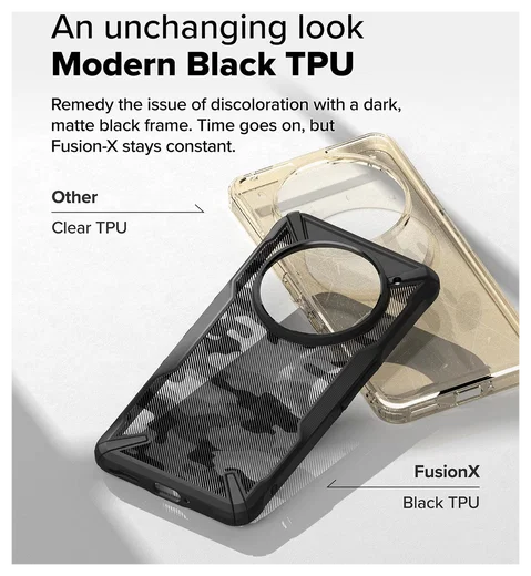 Ringke Fusion X Nothing Phone (3a) Pro Hoesje Back Cover Camo Zwart afbeelding 4