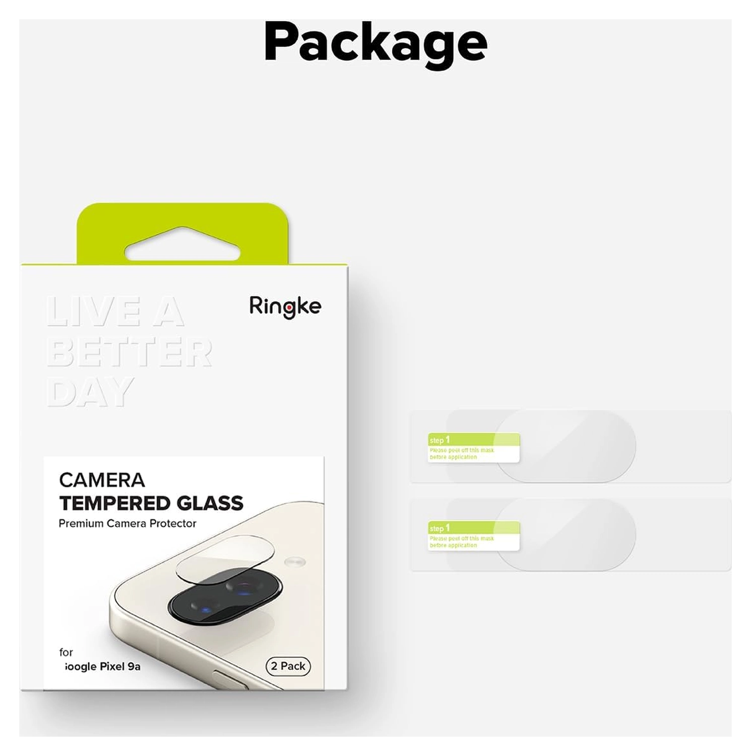Ringke Google Pixel 9a Camera Protector Tempered Glass (2-Pack) afbeelding 9
