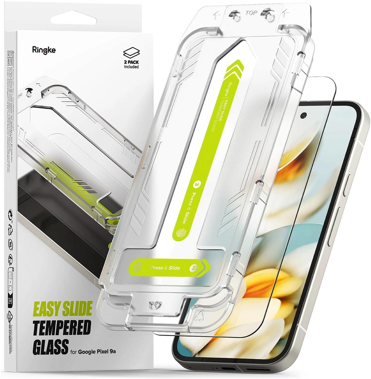 Ringke Easy Slide Google Pixel 9a Screen Protector met Jig 2-Pack afbeelding 1