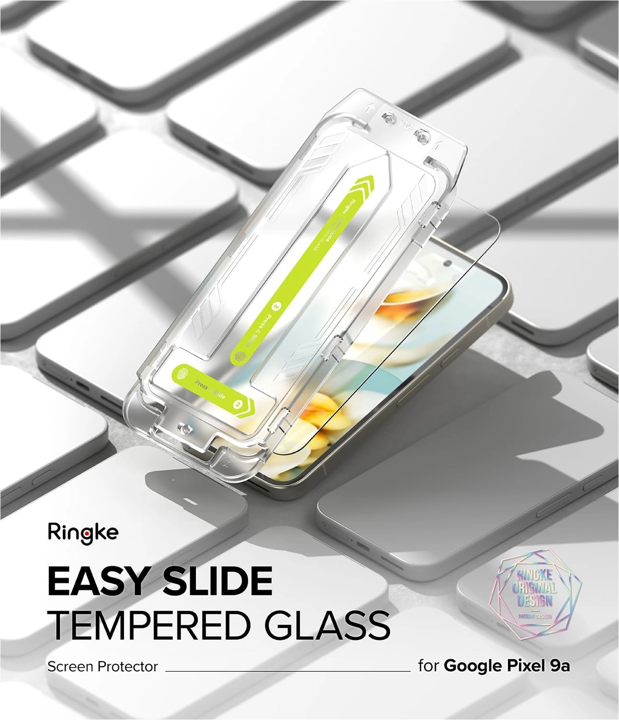 Ringke Easy Slide Google Pixel 9a Screen Protector met Jig 2-Pack afbeelding 2