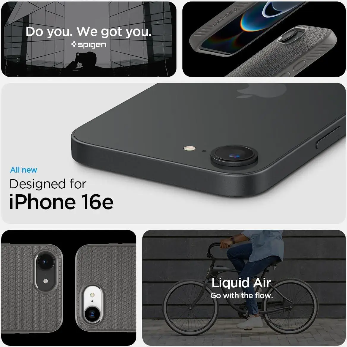Spigen Liquid Air Apple iPhone 17e / 16e Hoesje Back Cover Grijs afbeelding 2