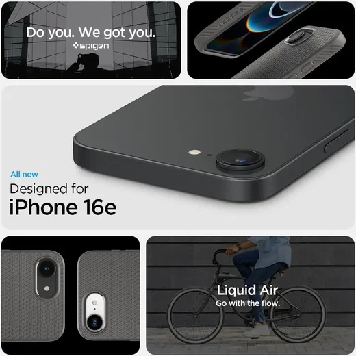 Spigen Liquid Air Apple iPhone 17e / 16e Hoesje Back Cover Grijs afbeelding 2