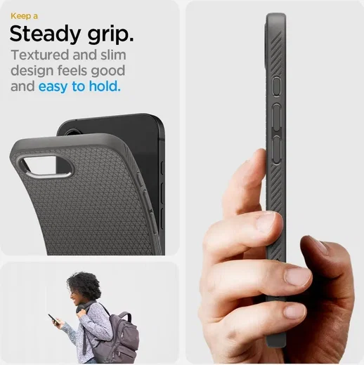 Spigen Liquid Air Apple iPhone 17e / 16e Hoesje Back Cover Grijs afbeelding 5
