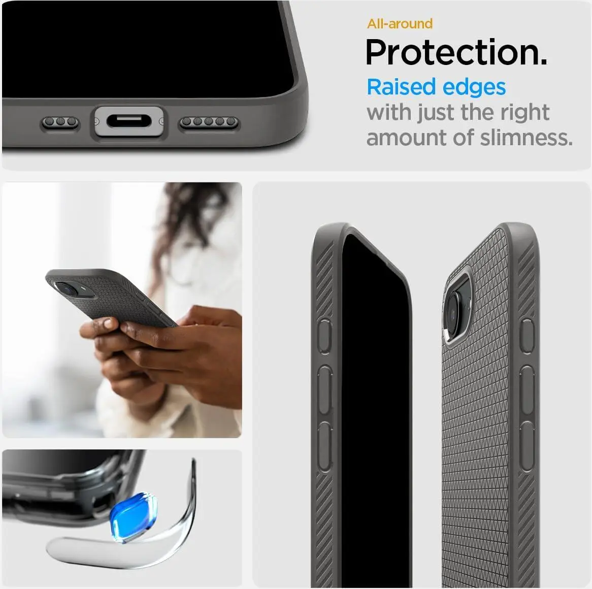 Spigen Liquid Air Apple iPhone 17e / 16e Hoesje Back Cover Grijs afbeelding 6