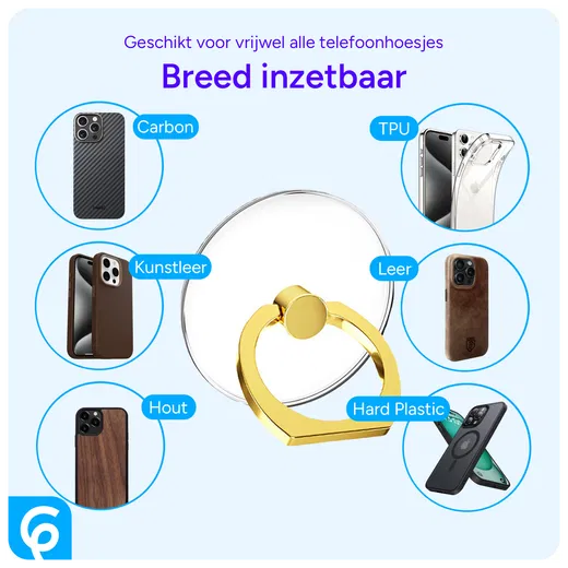 Universele Telefoon Ring Houder 360° Draaibaar Achterkant Telefoon Goud afbeelding 2
