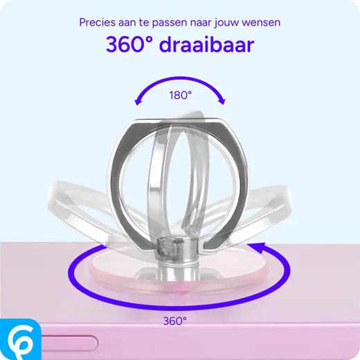 Universele Telefoon Ring Houder 360° Draaibaar Achterkant Telefoon Zilver afbeelding 4