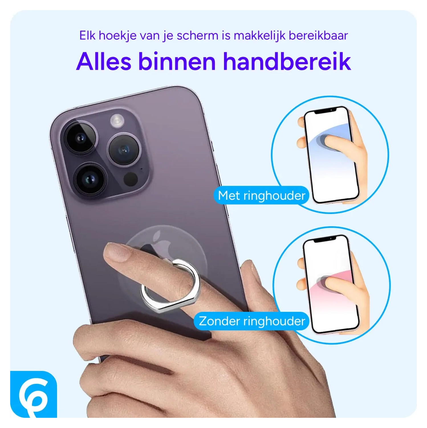 Universele Telefoon Ring Houder 360° Draaibaar Achterkant Telefoon Roze Goud afbeelding 4