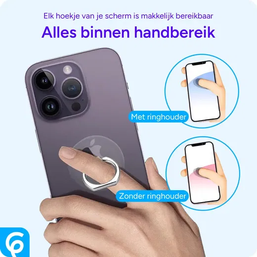 Universele Telefoon Ring Houder 360° Draaibaar Achterkant Telefoon Zwart afbeelding 5