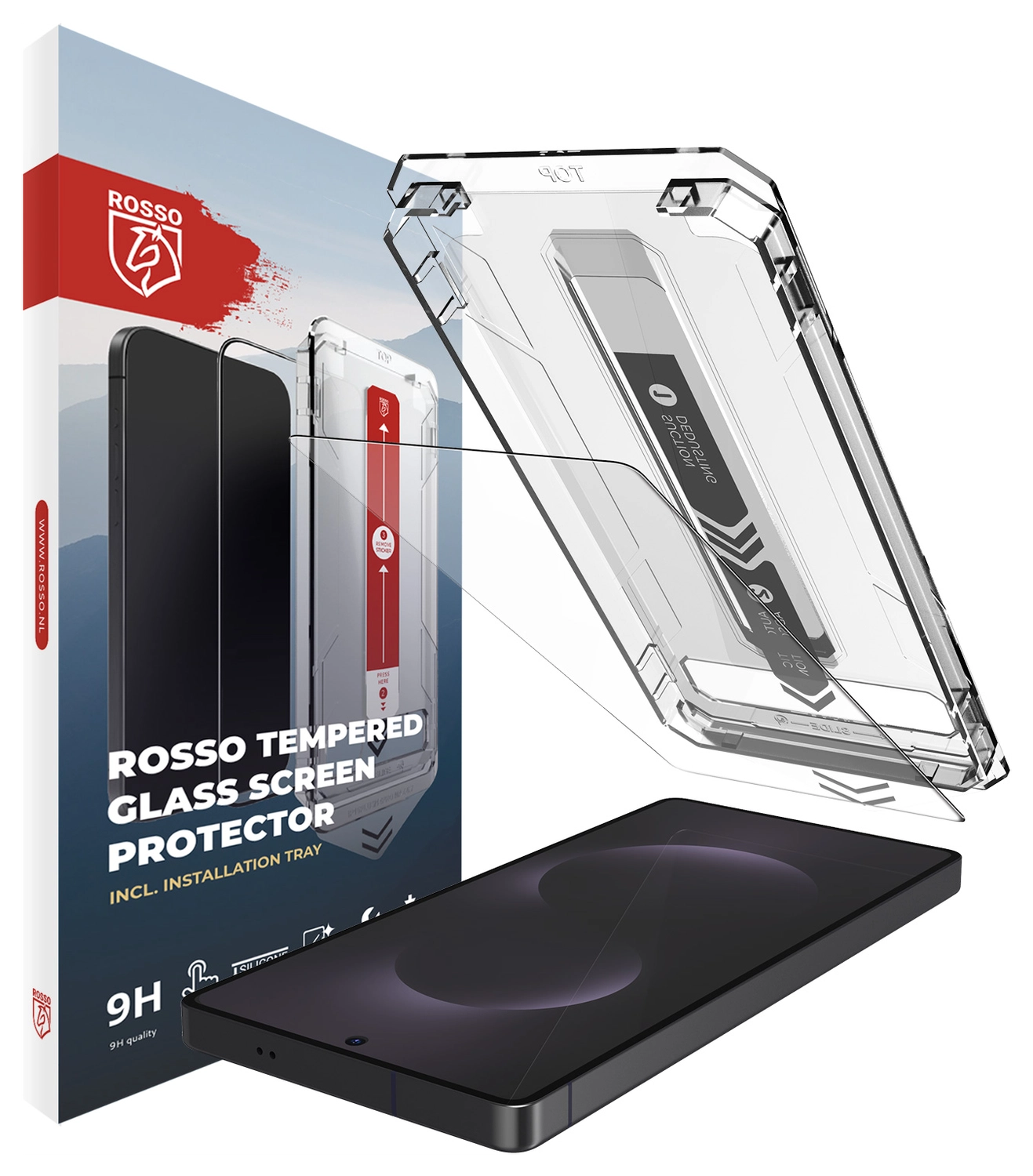 Rosso Samsung Galaxy S25 Edge Tempered Glass met Installatietray Dust Removal afbeelding 1