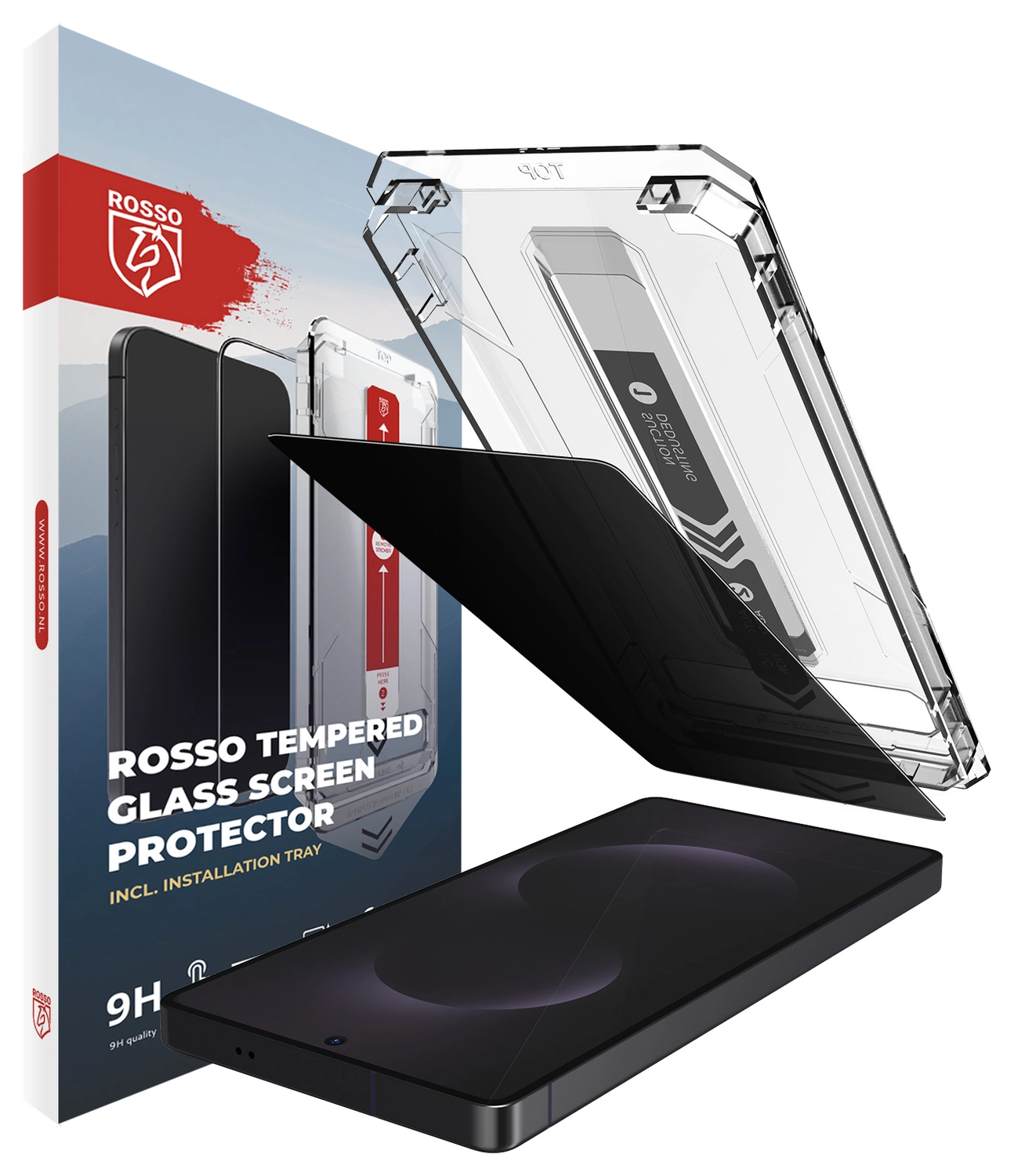 Rosso Samsung Galaxy S25 Edge Privacy Glass met Installatietray Dust Removal afbeelding 1