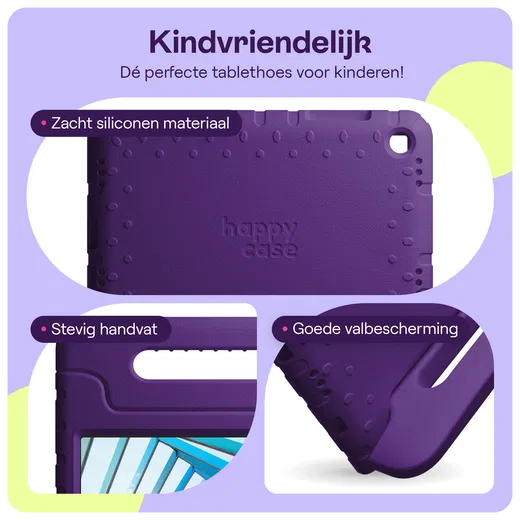 HappyCase Lenovo Tab M11/K11 Kinder Tablethoes met Handvat Paars afbeelding 3