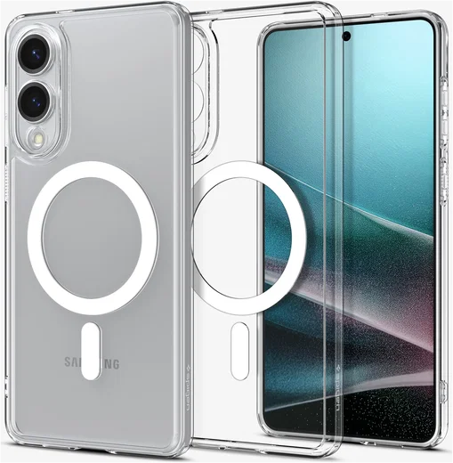 Spigen Ultra Hybrid MagFit Samsung Galaxy S25 Edge Hoesje MagSafe Clear Wit afbeelding 1