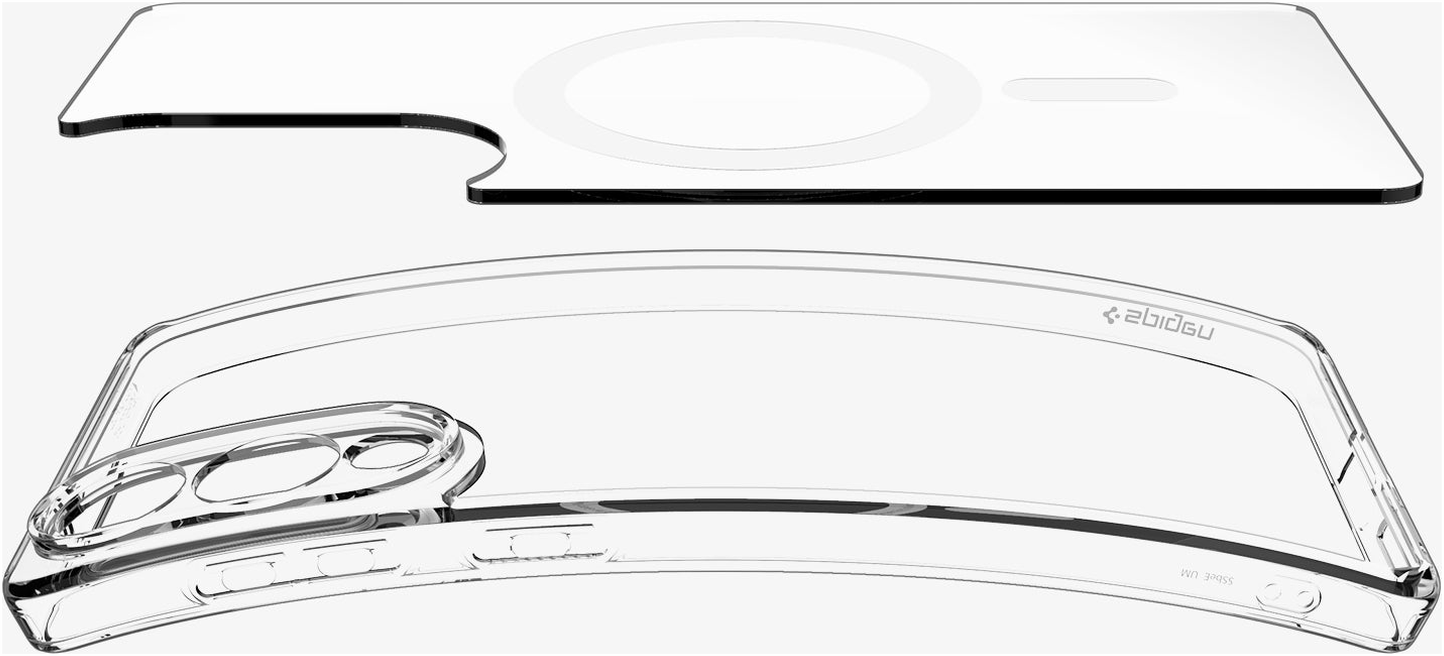 Spigen Ultra Hybrid MagFit Samsung Galaxy S25 Edge Hoesje MagSafe Clear Wit afbeelding 11