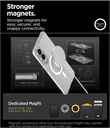 Spigen Ultra Hybrid MagFit Samsung Galaxy S25 Edge Hoesje MagSafe Clear Wit afbeelding 5