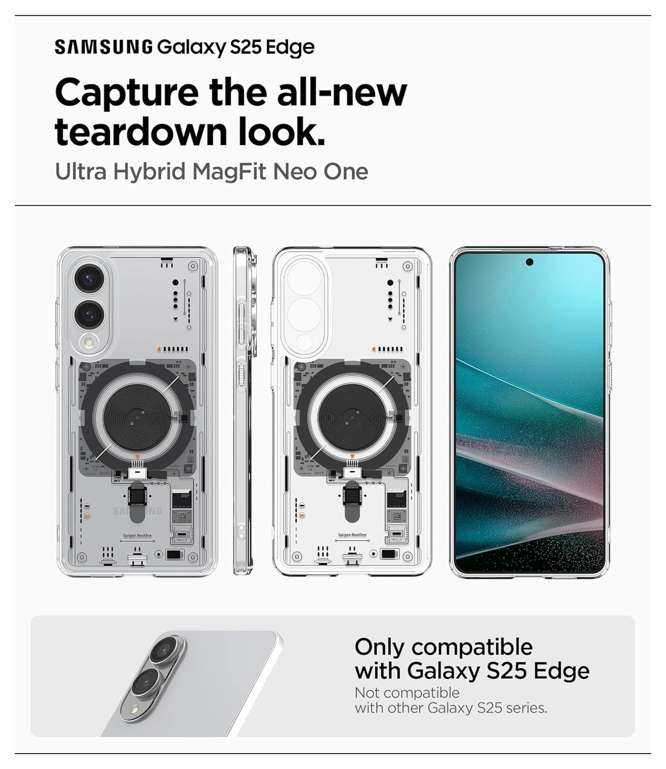 Spigen Ultra Hybrid MagFit Samsung Galaxy S25 Edge Hoesje MagSafe Neo One afbeelding 3