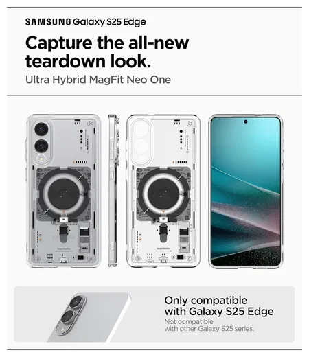 Spigen Ultra Hybrid MagFit Samsung Galaxy S25 Edge Hoesje MagSafe Neo One afbeelding 3