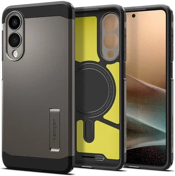 Spigen Tough Armor Samsung Galaxy S25 Edge Hoesje MagSafe Back Cover Gunmetal