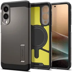 Spigen Tough Armor Samsung Galaxy S25 Edge Hoesje MagSafe Back Cover Gunmetal afbeelding