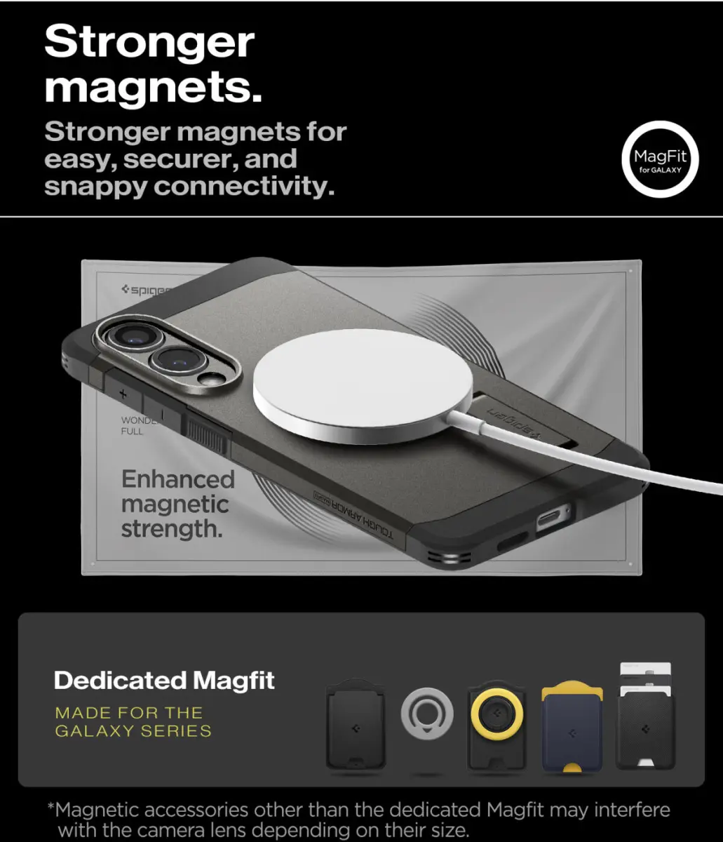 Spigen Tough Armor Samsung Galaxy S25 Edge Hoesje MagSafe Back Cover Gunmetal afbeelding 6