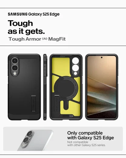 Spigen Tough Armor Samsung Galaxy S25 Edge Hoesje MagSafe Back Cover Zwart afbeelding 7