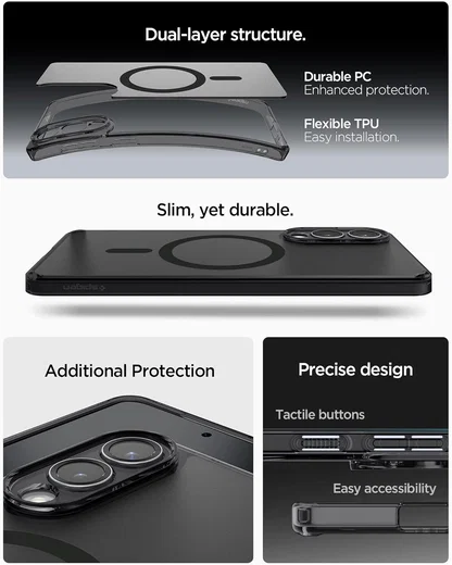 Spigen Ultra Hybrid MagFit Samsung Galaxy S25 Edge Hoesje MagSafe Zwart afbeelding 6