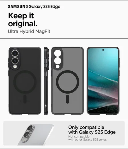 Spigen Ultra Hybrid MagFit Samsung Galaxy S25 Edge Hoesje MagSafe Zwart afbeelding 7