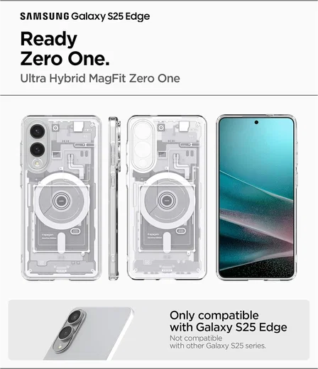 Spigen Ultra Hybrid MagFit Samsung Galaxy S25 Edge Hoesje MagSafe Zero One Wit afbeelding 7