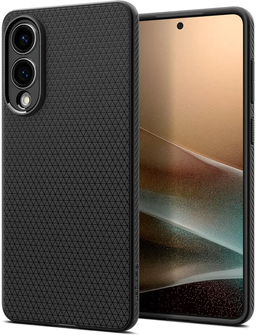 Spigen Liquid Air Samsung Galaxy S25 Edge Hoesje Back Cover Matte Zwart afbeelding 1