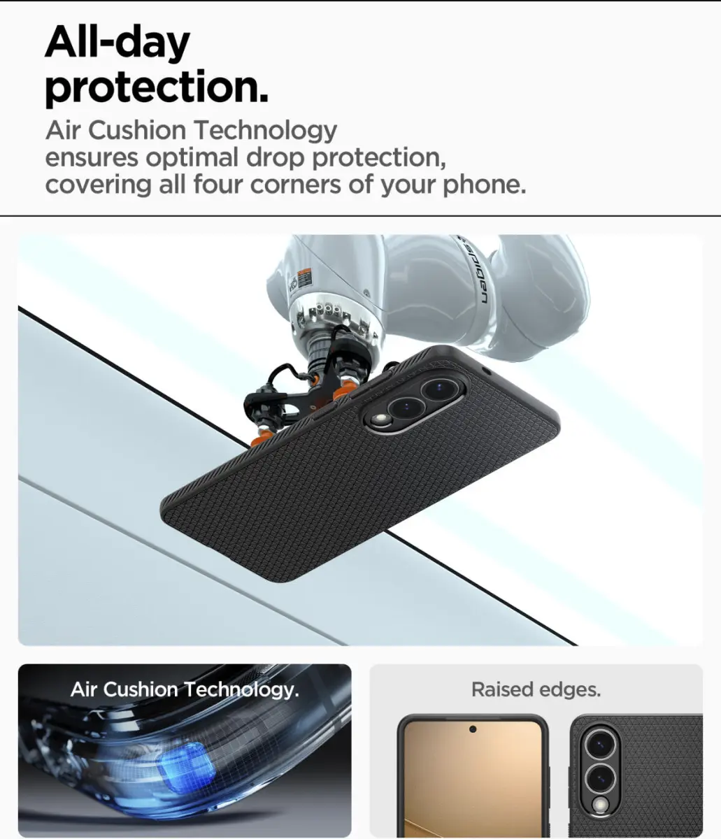 Spigen Liquid Air Samsung Galaxy S25 Edge Hoesje Back Cover Matte Zwart afbeelding 6