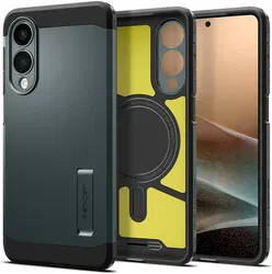 Spigen Tough Armor Samsung Galaxy S25 Edge Hoesje MagSafe Back Cover Groen afbeelding